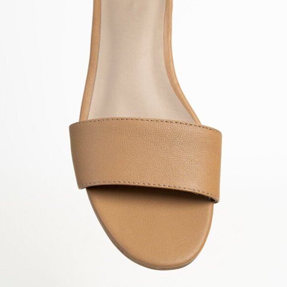 ✨ Eileen Fisher Leather Wedge Sandal Mara Tumbled Tan - Picture 8 of 15